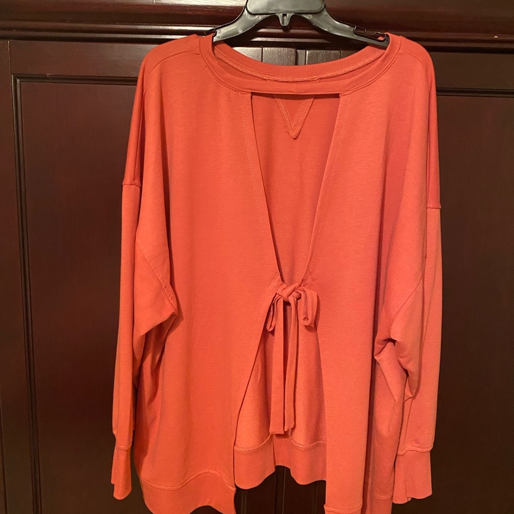 Eloquii Tie Back Sweatshirt - Picture 3 of 4